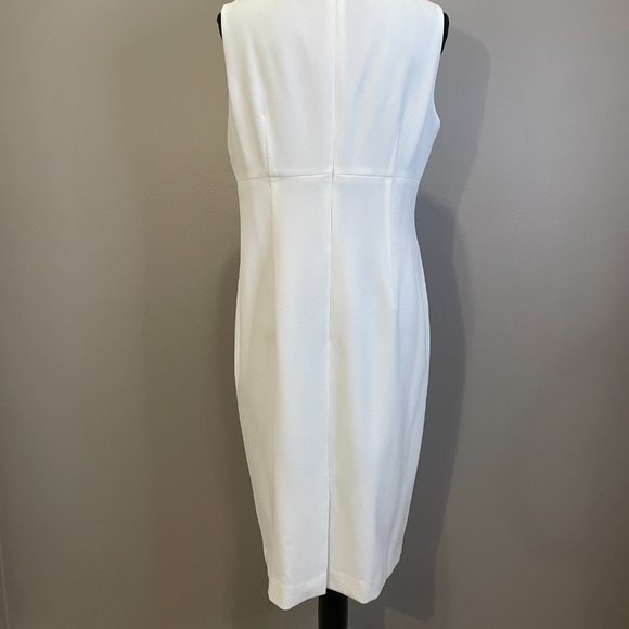 Kasper Women's Sleeveless Sheath Dress Career Formal sz 12 White NWOT - Picture 5 of 6